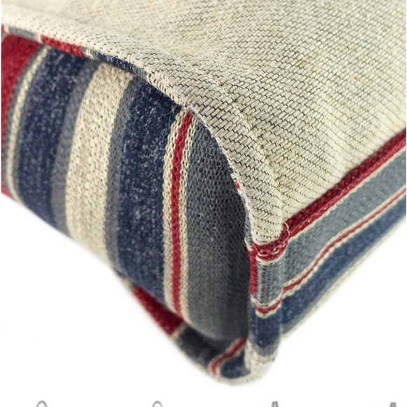 CHANEL Deauville Small Canvas Shopping Tote Bag Cream Multicolor Sides Authentic - Picture 6 of 11